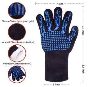 Set Sarung Tangan Silikon Memanggang, Set Sarung Tangan Dapur Warna, Sarung Tangan Penangkap Silikon BBQ <span class=keywords><strong>Pot</strong></span> - Product Image 2