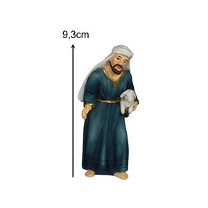 Figura de Natividad Oriental Babilónica, Pastor Pintado a Mano, Figura de Navidad de Poliresina y Juguete, Aprox. 10 cm - Product Image 2