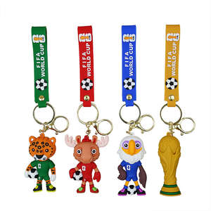 Брелок-сюрприз в футбольной тематике с талисманами США, Канады и Мексики 2026 года, из ПВХ, каждая фигурка в индивидуальной упаковке - Product Image 1