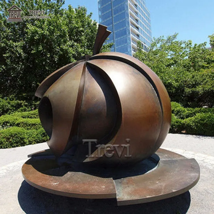 Famous Outdoor Garden Decor Artwork Ornament Abstract Hollow Apple Sculpture