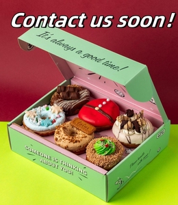 Scatola Rigida per Torte in Carta Ondulata <span class=keywords><strong>Rosa</strong></span> con Logo Personalizzato e Divisorio Interno, Imballaggio per <span class=keywords><strong>Pasticceria</strong></span> e Negozi di Dolci - Product Image 1