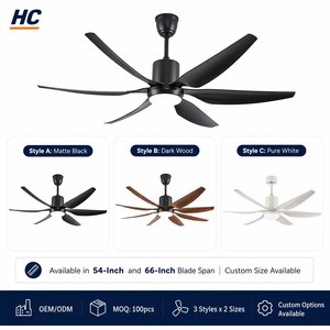 54/66 Inch Large Ceiling Fan with Lights and Remote - 5000CFM 60W BLDC Motor Silent 6-Speed Reversible Fan - Product Image 3