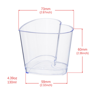 Mingyu 使い捨て ハート型 デザートカップ 蓋付き PS素材 業務用品 - Product Image 6
