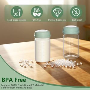 Baby 180ml PP Blue <b>Pink</b> White Green Wide Diameter Breast Milk Storage Refrigerated Proof <b>Bottle</b> with Screw Cap Silicone Gasket - Product Image 4