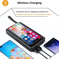 Panel Surya Lipat Tahan Air Logo Kustom 10000mAh Pengisi Daya Nirkabel Portabel USB Ganda Power Bank Senter LED Pengisian Cepat