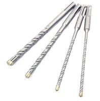 TGS Lot de 4 forets hélicoïdaux en carbure à double hélice pour maçonnerie, forets à percussion SDS Plus 6-8-10-12X160mm 110mm