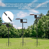 Mangeoires à oiseaux JH-Mech avec plateforme détachable, piquet de fixation à 5 branches, hauteur réglable, pour extérieur