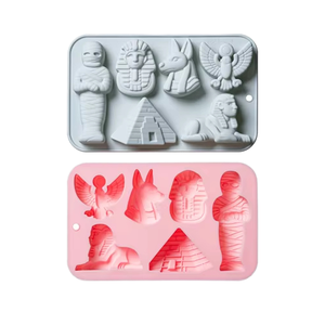 Ensemble de moules à gâteau en silicone sur le thème égyptien, 8 cavités, sans BPA, facile à démouler, pour desserts faits maison - Product Image 1
