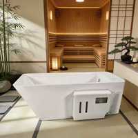 Bak Mandi Es Akrilik Komersial Kelas Atas Icegalax dengan Pendingin 1HP, Bak Rendam Dingin dengan Dispenser Klorin untuk Spa Atlet