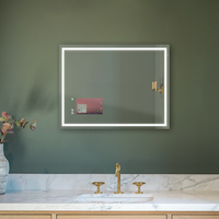 Miroir de salle de bain intelligent MIRROH.AI, écran tactile, miroir TV, commande vocale Google Assistant, haut-parleur Bluetooth, éclairage réglable