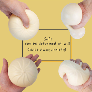 <b>Squeeze</b> Stress <b>Ball</b> Stress Relief Squeezing Toy for Adult White Steamed Stuffed Bun for Birthday - Product Image 4