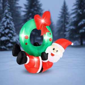 Guirnalda inflable navideña de Papá Noel para exteriores con luces LED para decoración de jardín - Product Image 2