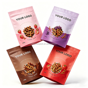 Custom Self Sealing <b>Bag</b> For Food Biscuit Candy With Transparent Window Heat Seal Resealable Snack <b>Packaging</b> <b>Bag</b> - Product Image 4