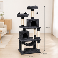 Arbre à chat multi-plateformes en sisal et peluche, extra haut, double tunnel, pour chatons et chats adultes
