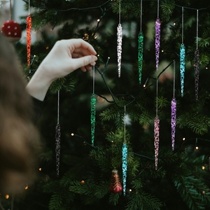 <b>Christmas</b> <b>Decorations</b> for Handmade Diy Home <b>Decoration</b> Pendant 12piece 13cm Transparent Acrylic Ice Strip High Quality - Product Image 3