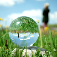Petit pont de haute qualité en gros photographie K9 boule de verre 60mm boule de cristal clair avec support