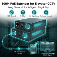Extensor PoE RJ45 para CCTV en Ascensores, Transmisión de Larga Distancia de 500M, Repetidor PoE Plug & Play para Cámara IP