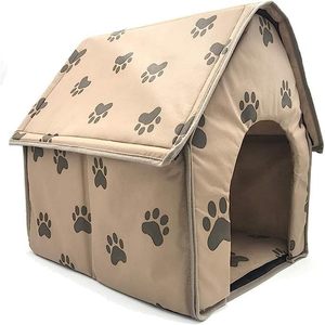 Manufacturer supplies foldable paw print pet <b>beds</b>, portable indoor dog <b>houses</b> suitable for small to medium-sized dogs. - Product Image 1