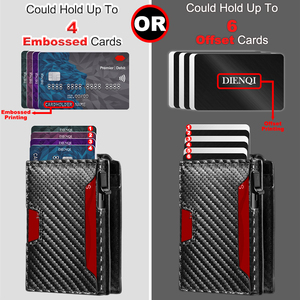 Portafoglio EDC Anti-RFID per Uomo, Porta Carte di Credito Pop-up Sottile con Motivo in Fibra di Carbonio, Porta Carte Minimalista - Product Image 2