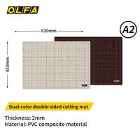 Tapis de découpe auto-cicatrisant double face OLFA A2, tapis d'artisanat double face, fournitures de bureau et scolaires, composite PVC 159B(A2)