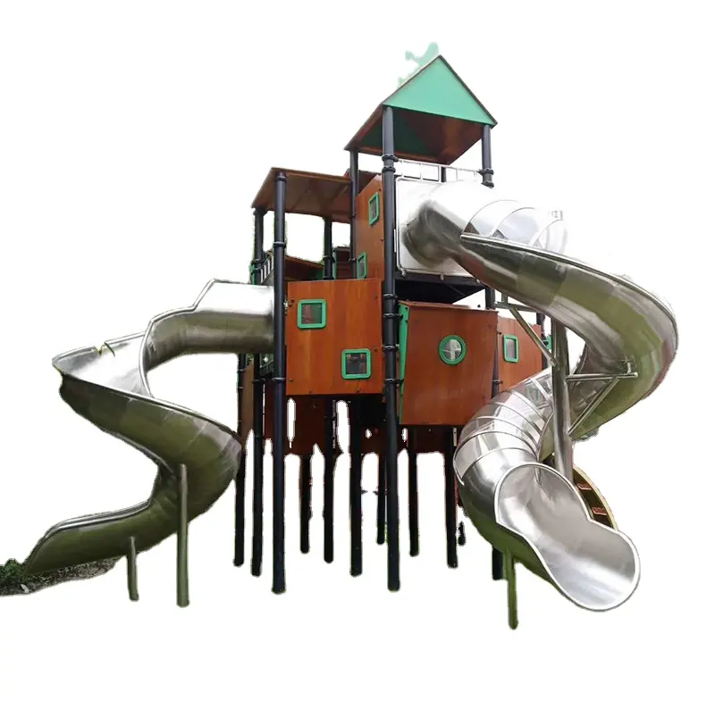 Özelleştirilmiş yüksek kaliteli çocuk eğlence parkı rides ekipmanları açık salıncak ve slayt setleri