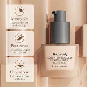 Base de Maquillaje Vegana Mate Resistente al Agua OEM, Base de Maquillaje Líquida con Cobertura Media y Acabado Luminoso - Product Image 1