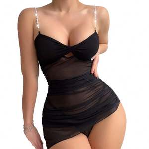 SFY4128 Nouvelle robe de nuit sexy en maille pour femmes, ensemble de lingerie en dentelle, tissu crocheté, ensemble de lingerie sexy ajusté - Product Image 4