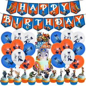 Zootopia Thema Ballon Party Versorgung Zootopia Geburtstag Banner Kuchen Topper Dekoration Produkte Baby Party Kind Party