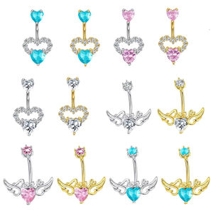 Freya Fashion Bijoux de <span class=keywords><strong>piercing</strong></span> corporel en acier inoxydable 316L avec zircon, motif aile d'<span class=keywords><strong>ange</strong></span>, pour <span class=keywords><strong>nombril</strong></span> - Product Image 1