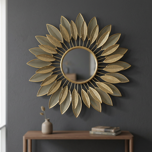 Espejo de Pared Redondo Bohemio de Latón con Borde Decorativo Enmarcado de 4.0 mm de Grosor - Product Image 4