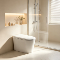 WC intelligent en céramique monobloc de luxe avec siphon, couvercle à ouverture et fermeture automatiques, désodorisant intégré