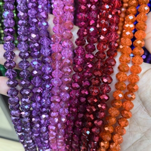 Cristales de Vidrio Facetados de Alto Brillo de 8x6 mm, Color Degradado, Colores Surtidos, Espaciadores Sueltos para Hacer Collares y Joyería - Product Image 1