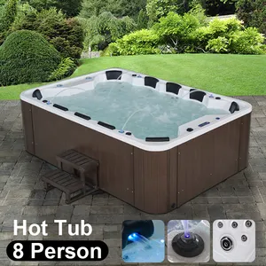 8 pessoa sentada europa hotel de luxo quintal piscinas hidroterapia retangular outdoor spa hot tub