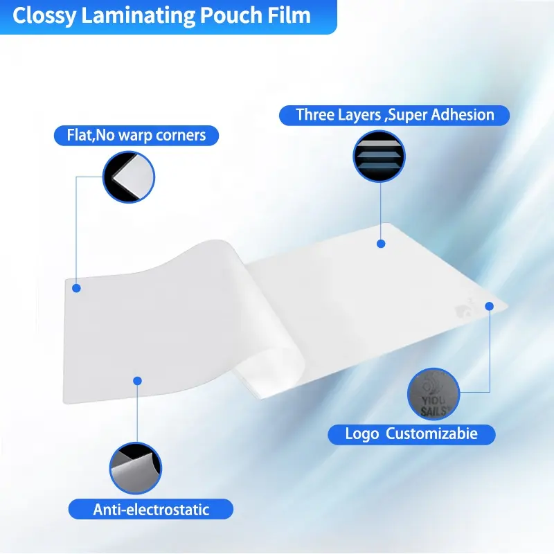 Yidu Levert A4 Brief Size 80mic 100mic 125 Micron Huisdier Pe Toepassing Soft Touch Hot Lamineren Pouch Sheet Film Voor a4