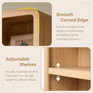 Armoire de rangement de salle de bain en bois moderne SENYU, 3 étagères avec porte, design minimaliste - Product Image 5