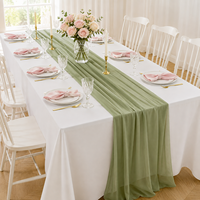 Nappe de table en mousseline transparente en gros pour décoration de mariage, fête, événement – Taille et couleur personnalisables – Décoration de table en gaze