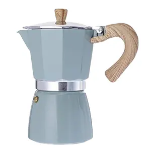 Cafetera <span class=keywords><strong>Moka</strong></span> de Aluminio de 6 Tazas de la Mejor Calidad de China con Mango de Madera - Product Image 1