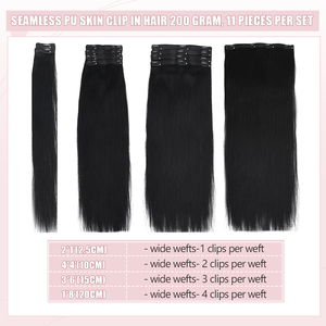 Extensiones de Cabello Remy Peruano con Clip KSWIGS de 16 Pulgadas para Mujer, 7 Piezas/Juego, Negro Natural, Castaño, Doble Trama a Máquina - Product Image 6