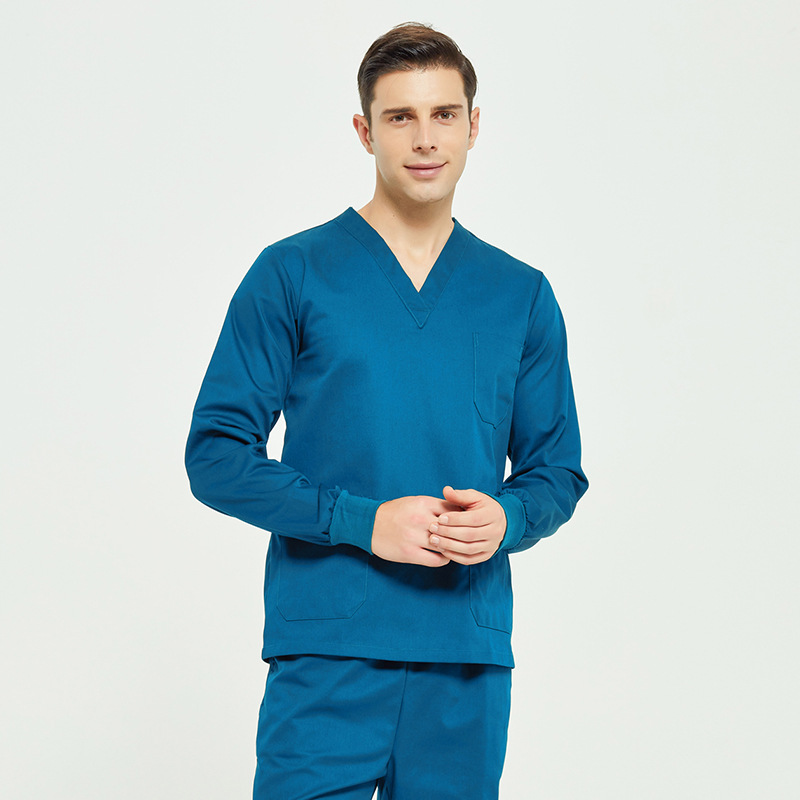 Uniforme médico de enfermería para hombre, venta al por mayor, camisas de Hospital y médicos de fábrica con cuello en V