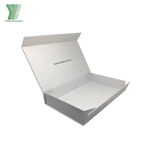 थोक सफेद प्लेट तह चुंबकीय फ्लिप परिधान बॉक्स कपड़े पैकेजिंग जूते पैकेजिंग बॉक्स
