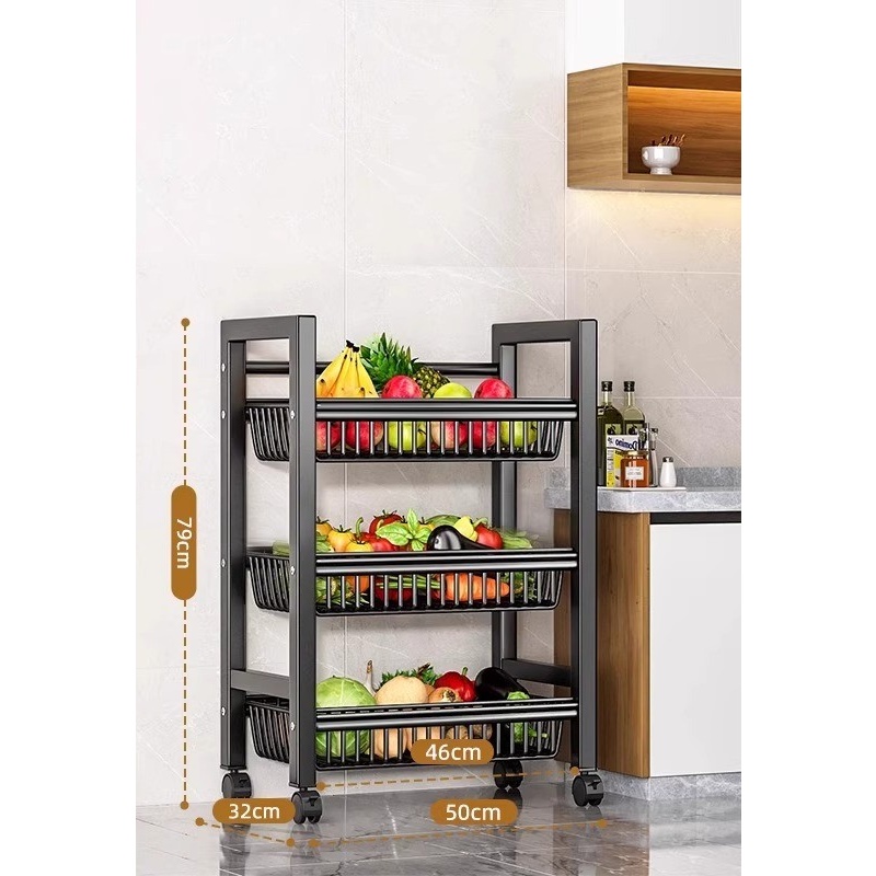 Nero 3 strati lunghezza 50 cm -3 cestini