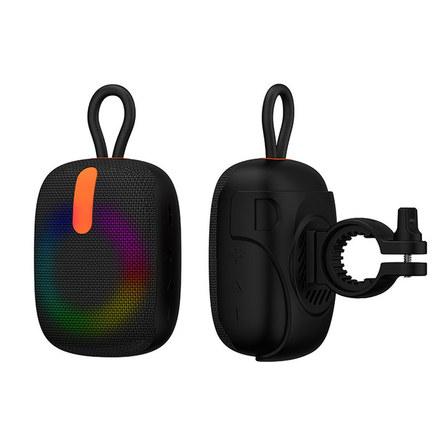 Rambotech Portable RGB for 5.3 Speaker IPX7 Waterproof Outdoor Riding 5W Rechargeable Built-in Mic Fabric Card M15