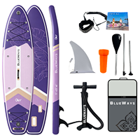 Planche de paddle gonflable lilas 335x84x15cm, largeur 33 pouces, kit de pont rayé DWF Drop Stitch, usine OEM CE BSCI Septembre