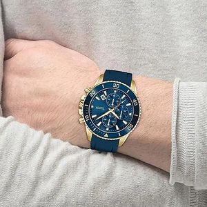 HB1513965 Reloj Urbano para Hombre, Estilo Ejecutivo y de Lujo, <span class=keywords><strong>100M</strong></span> <span class=keywords><strong>WR</strong></span>, Cristal, Correa de Silicona y Acero Inoxidable, Cuarzo, 22mm - Product Image 5