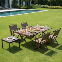 Table de camping pliante en métal moderne, légère et durable pour le camping en plein air, le parc, la plage, le balcon, la terrasse intérieure