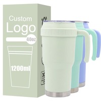 Gobelet isotherme en acier inoxydable de 40 oz avec poignée et couvercle