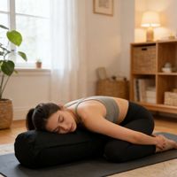 Coussin de yoga amovible en coton, coussin de méditation, rembourré de sarrasin, coussin de soutien pour le fitness et le yoga pour adultes