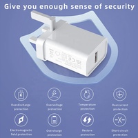 Adaptor Daya USB Lipat 15W Bersertifikasi CE UKCA Grosir Pabrik HNT 15W, Port Pengisi Daya USB Tunggal 5V3A untuk Ponsel