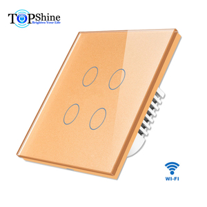 New Arrival EU Anh 4 gang cảm ứng tường chuyển đổi RF433 chuyển đổi thông minh cho ứng dụng di động điều khiển sau khi cặp với <span class=keywords><strong>RM</strong></span> Pro - Product Image 3