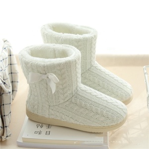 Women <strong>Ladies</strong> Girls Winter Knitted Fabric Plush Home Warm Indoor <strong>Slipper</strong> Boot <strong>Bootie</strong> - Product Image 1